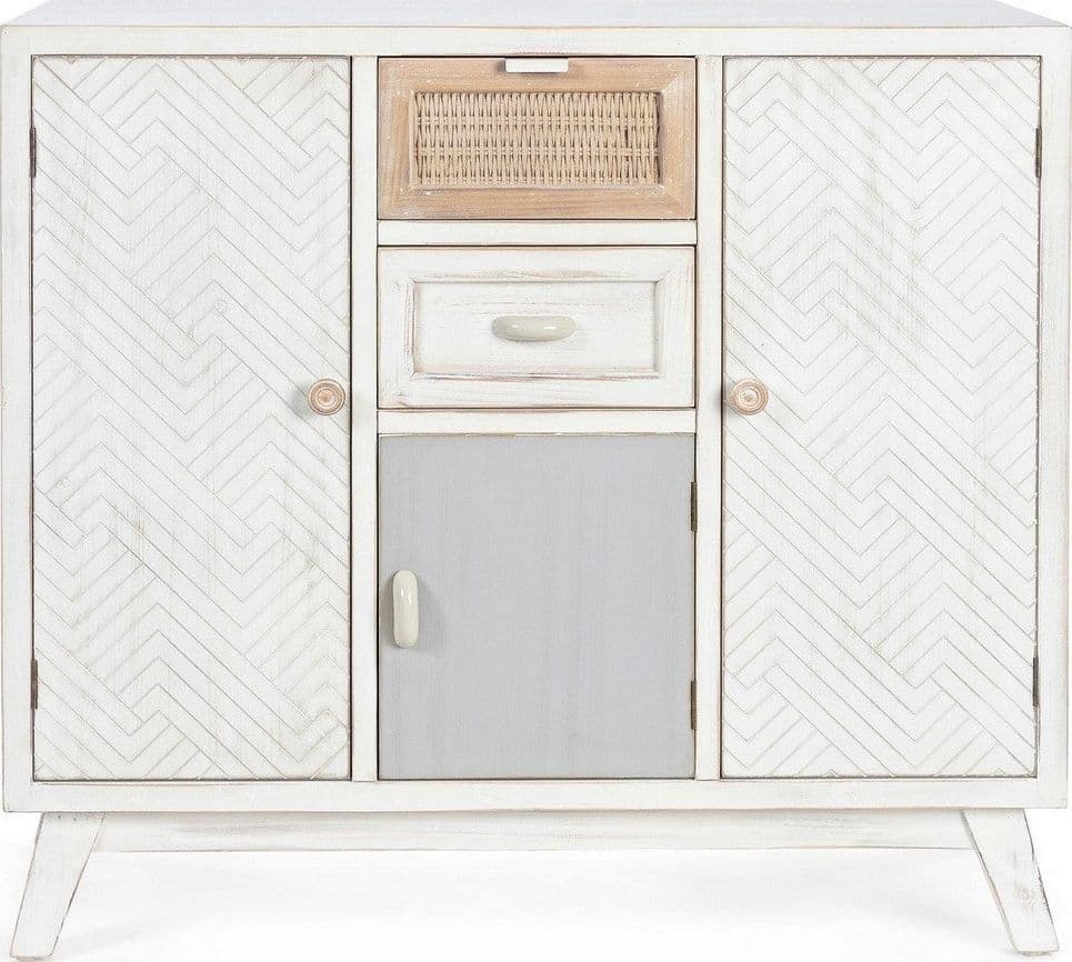 Credenza "Clotilde" con struttura in legno di abete, schienale in mdf, stile rustico - 11