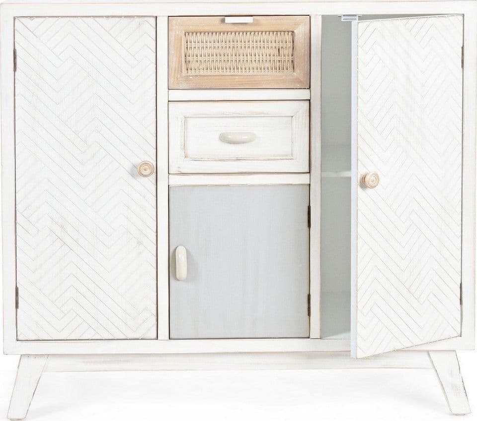 Credenza "Clotilde" con struttura in legno di abete, schienale in mdf, stile rustico - 13
