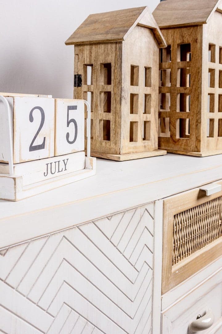 Credenza "Clotilde" con struttura in legno di abete, schienale in mdf, stile rustico - 15