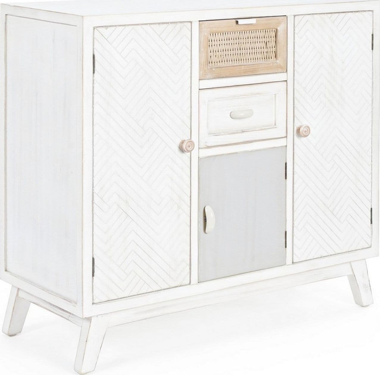 Credenza "Clotilde" con struttura in legno di abete, schienale in mdf, stile rustico - 8