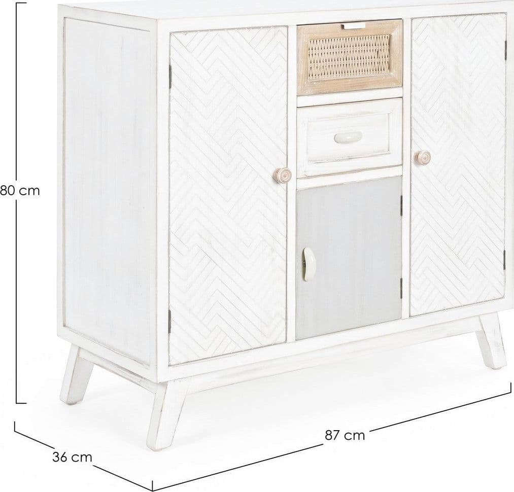 Credenza "Clotilde" con struttura in legno di abete, schienale in mdf, stile rustico - 10