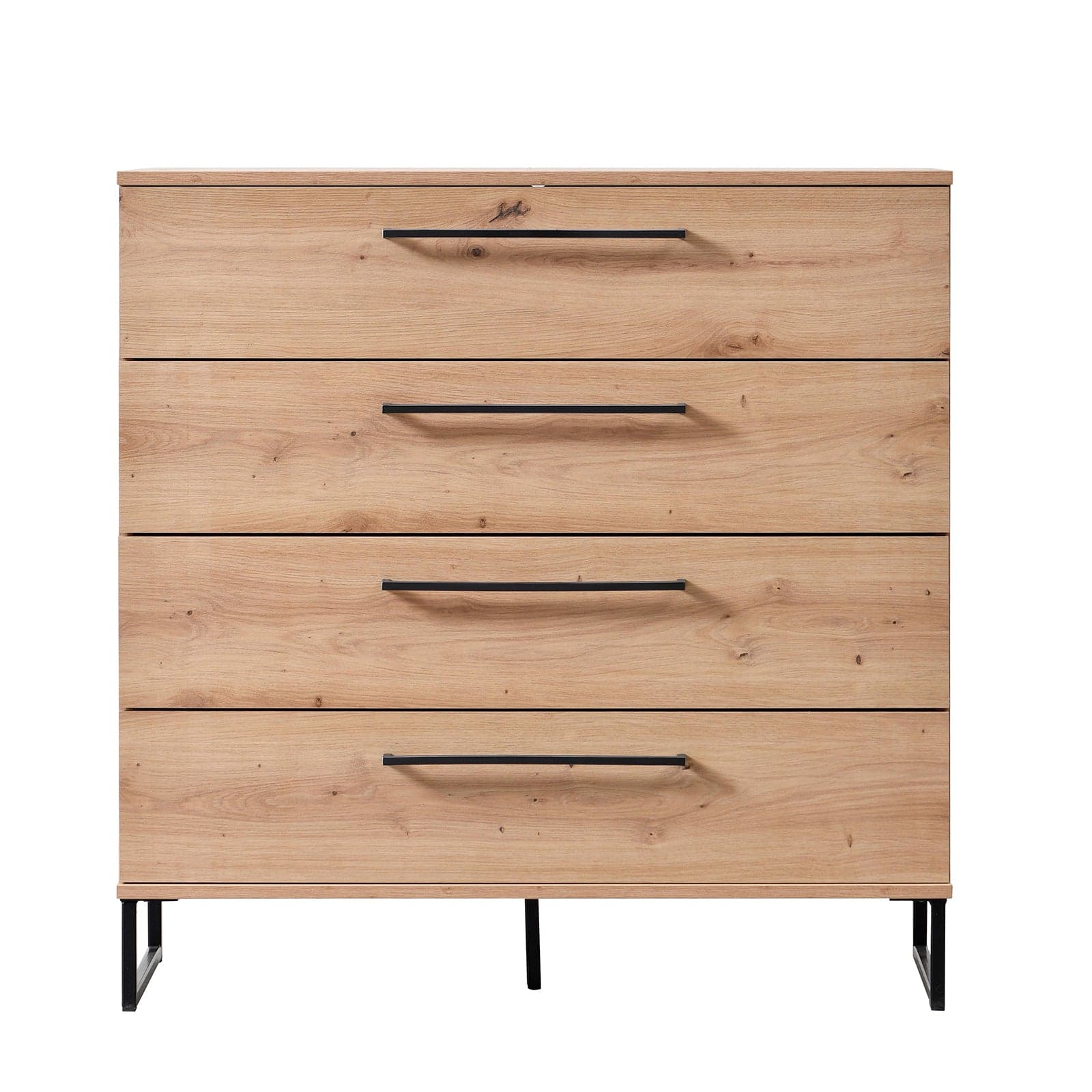 Cassettiera con 4 cassetti "Spain" Rovere con guide in metallo h 95 cm in Cassettiere Decor Space - Altamura, commercioVirtuoso.it
