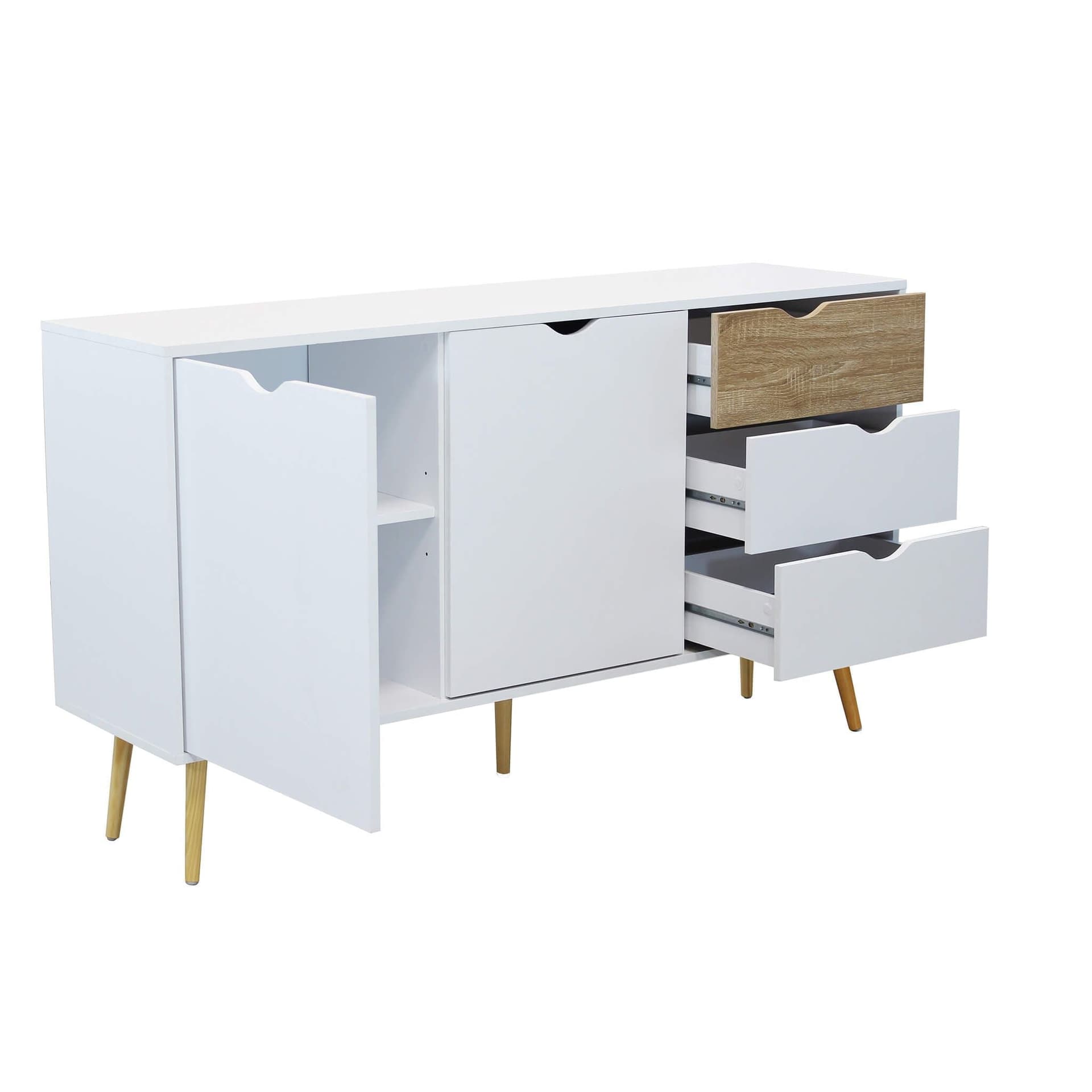Cassettiera con 5 cassetti, mobile basso Bradley guide in metallo h 82 cm in Cassettiere Decor Space - Altamura, commercioVirtuoso.it