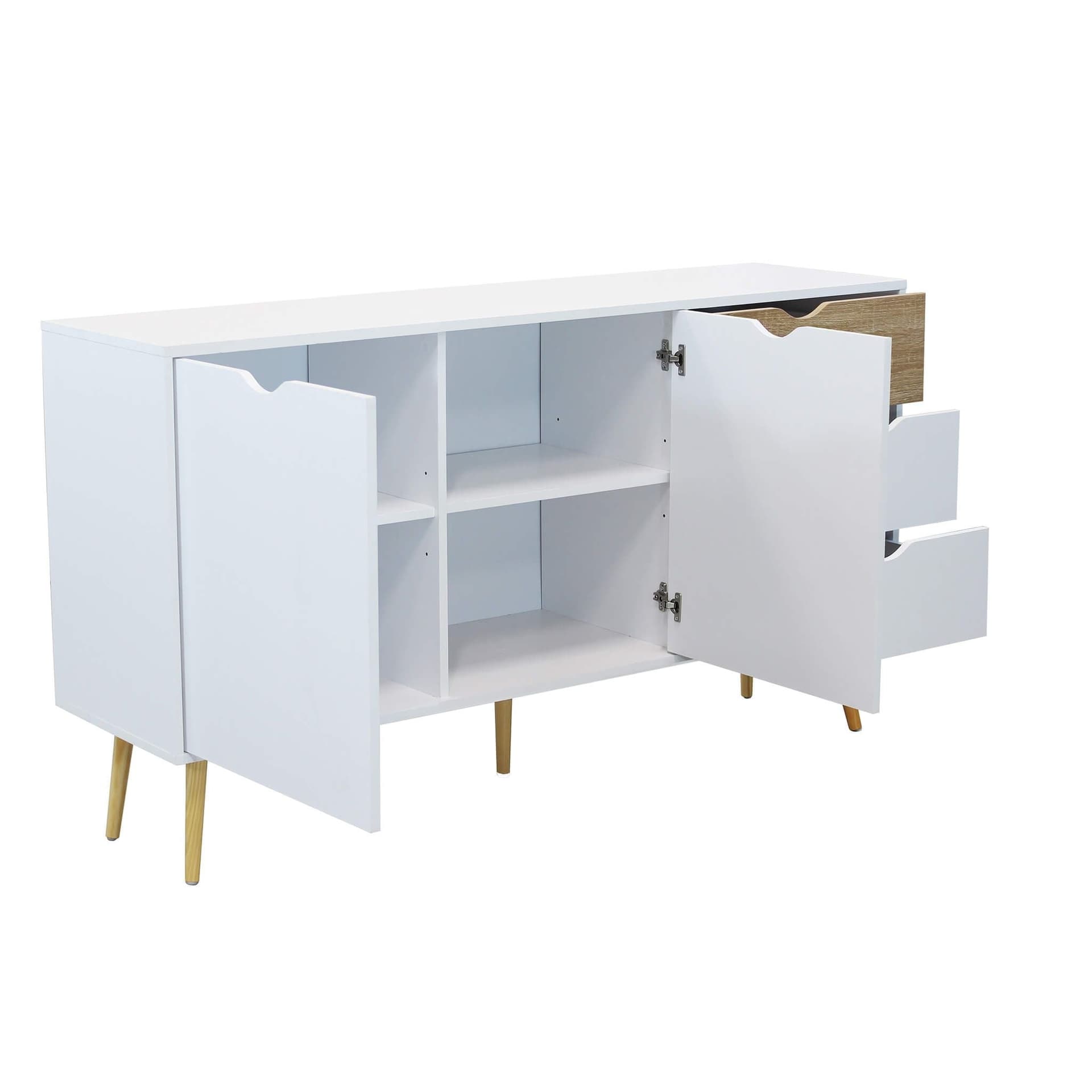 Cassettiera con 5 cassetti, mobile basso Bradley guide in metallo h 82 cm in Cassettiere Decor Space - Altamura, commercioVirtuoso.it
