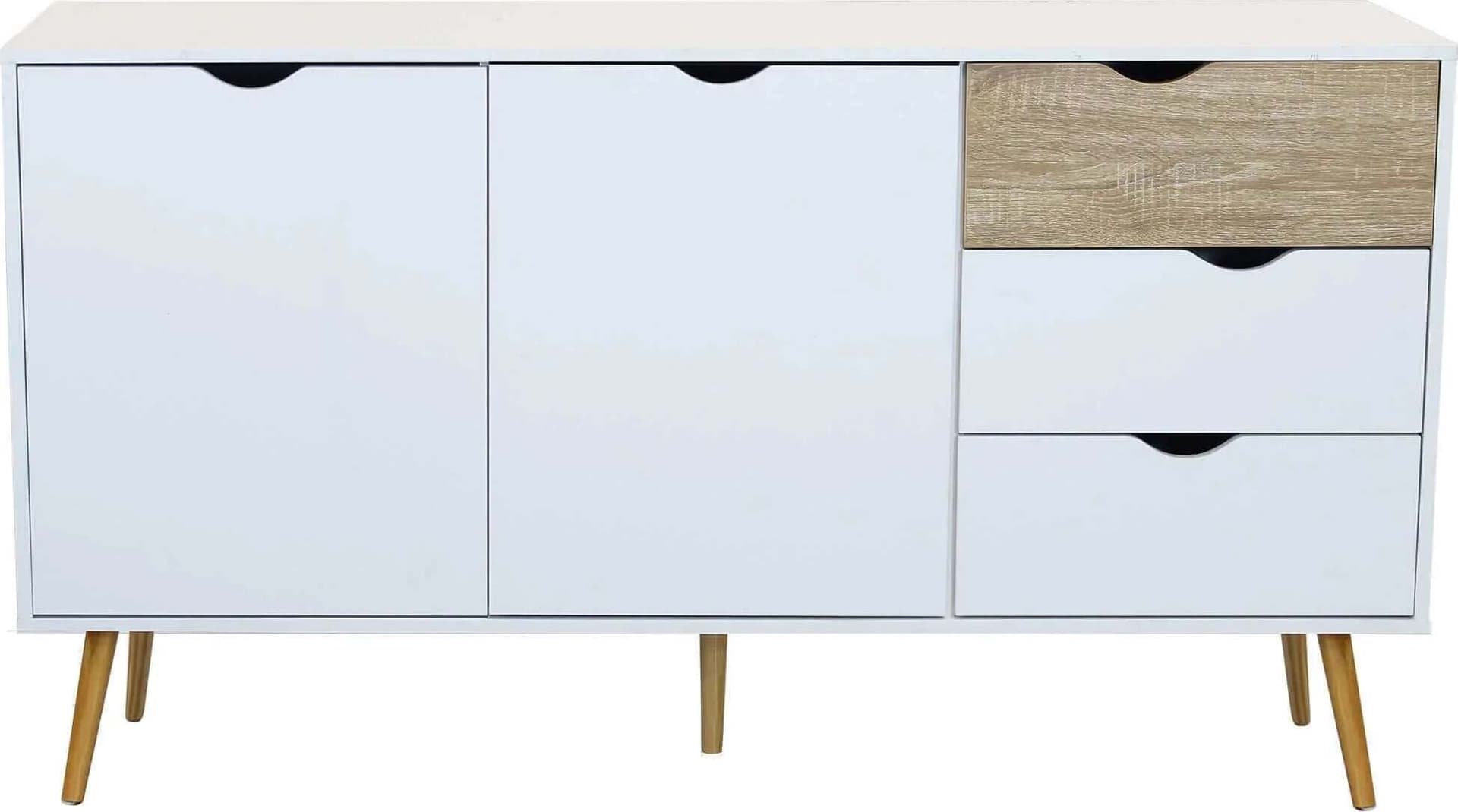 Cassettiera con 5 cassetti, mobile basso Bradley guide in metallo h 82 cm Casa e cucina/Organizzazione interni/Porta oggetti cassetti e scaffali/Cassettiere Decor Space - Altamura, Commerciovirtuoso.it