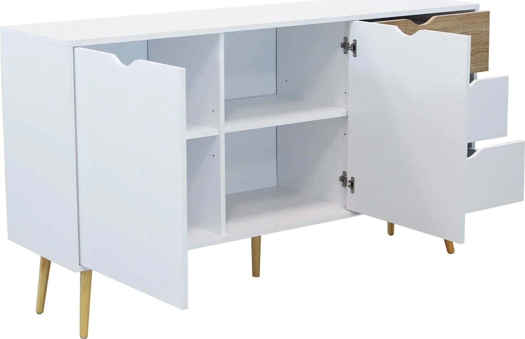 Cassettiera con 5 cassetti, mobile basso Bradley guide in metallo h 82 cm Casa e cucina/Organizzazione interni/Porta oggetti cassetti e scaffali/Cassettiere Decor Space - Altamura, Commerciovirtuoso.it