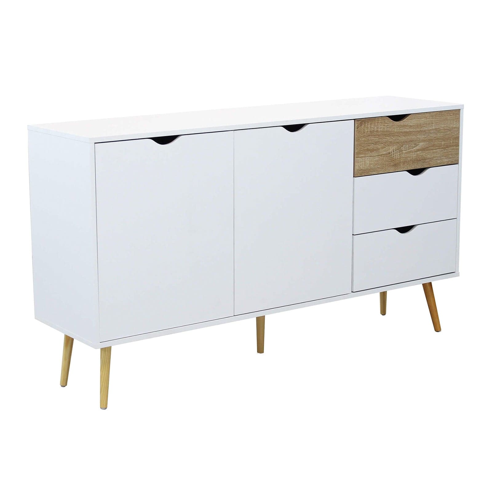 Cassettiera con 5 cassetti, mobile basso Bradley guide in metallo h 82 cm in Cassettiere Decor Space - Altamura, commercioVirtuoso.it