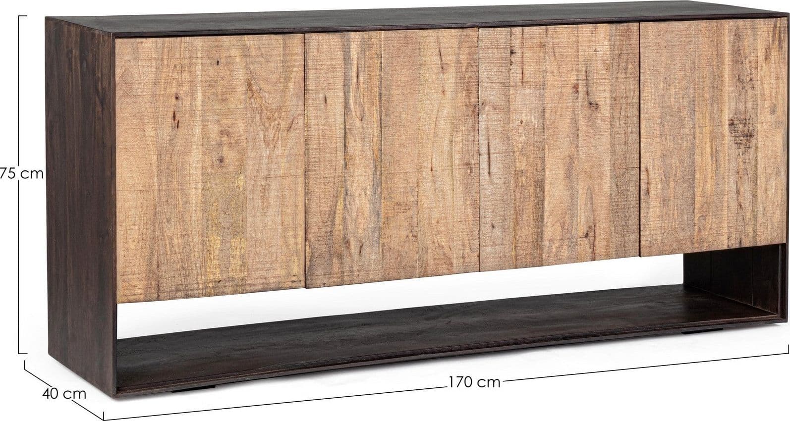 Credenza "Gunter" con struttura in legno di mango, finitura con vernice, stile moderno - 2