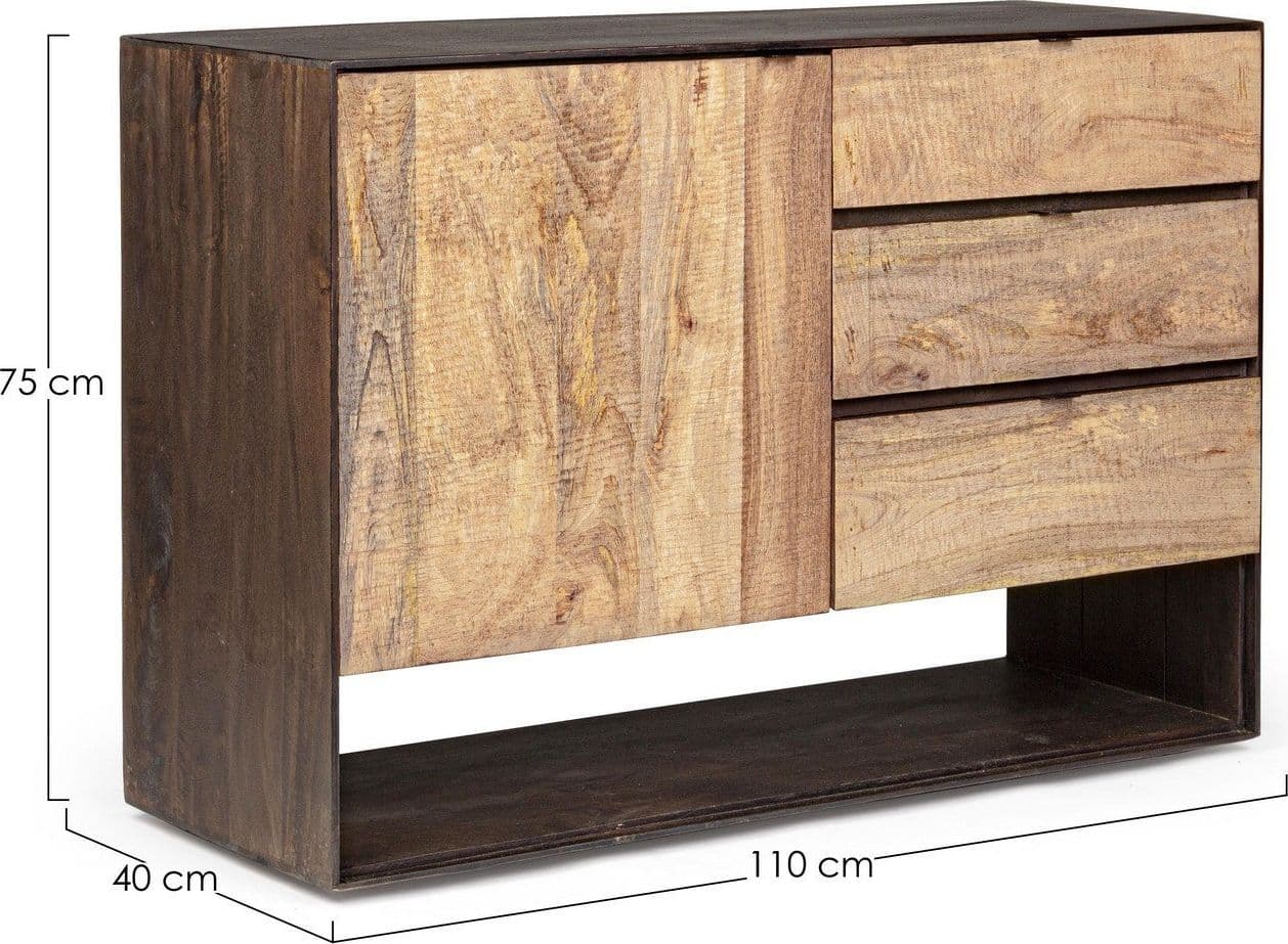 Credenza "Gunter" con struttura in legno di mango, finitura con vernice, stile moderno - 18