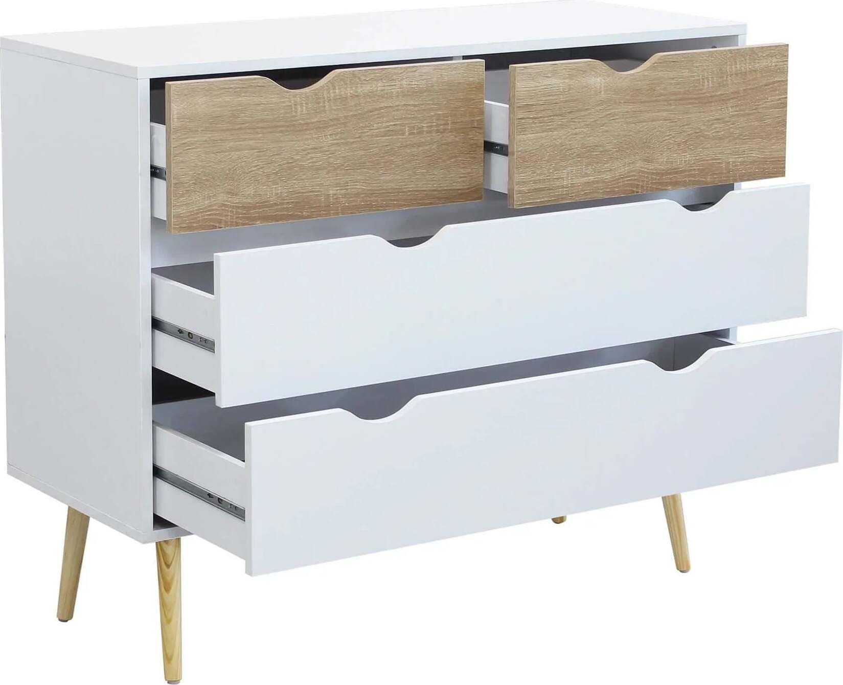 Cassettiera con 4 cassetti, mobile Terence guide in metallo h 82 cm Casa e cucina/Organizzazione interni/Porta oggetti cassetti e scaffali/Cassettiere Decor Space - Altamura, Commerciovirtuoso.it
