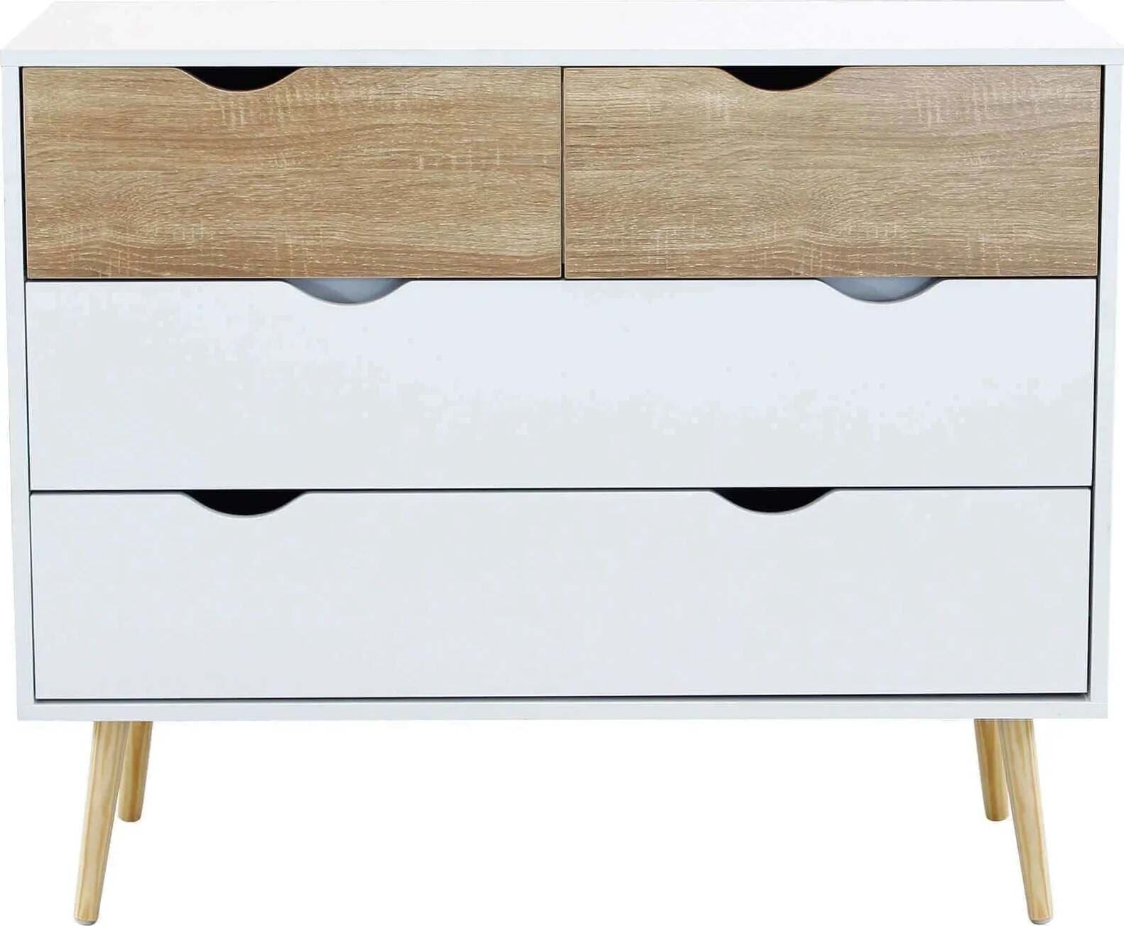 Cassettiera con 4 cassetti, mobile Terence guide in metallo h 82 cm Casa e cucina/Organizzazione interni/Porta oggetti cassetti e scaffali/Cassettiere Decor Space - Altamura, Commerciovirtuoso.it
