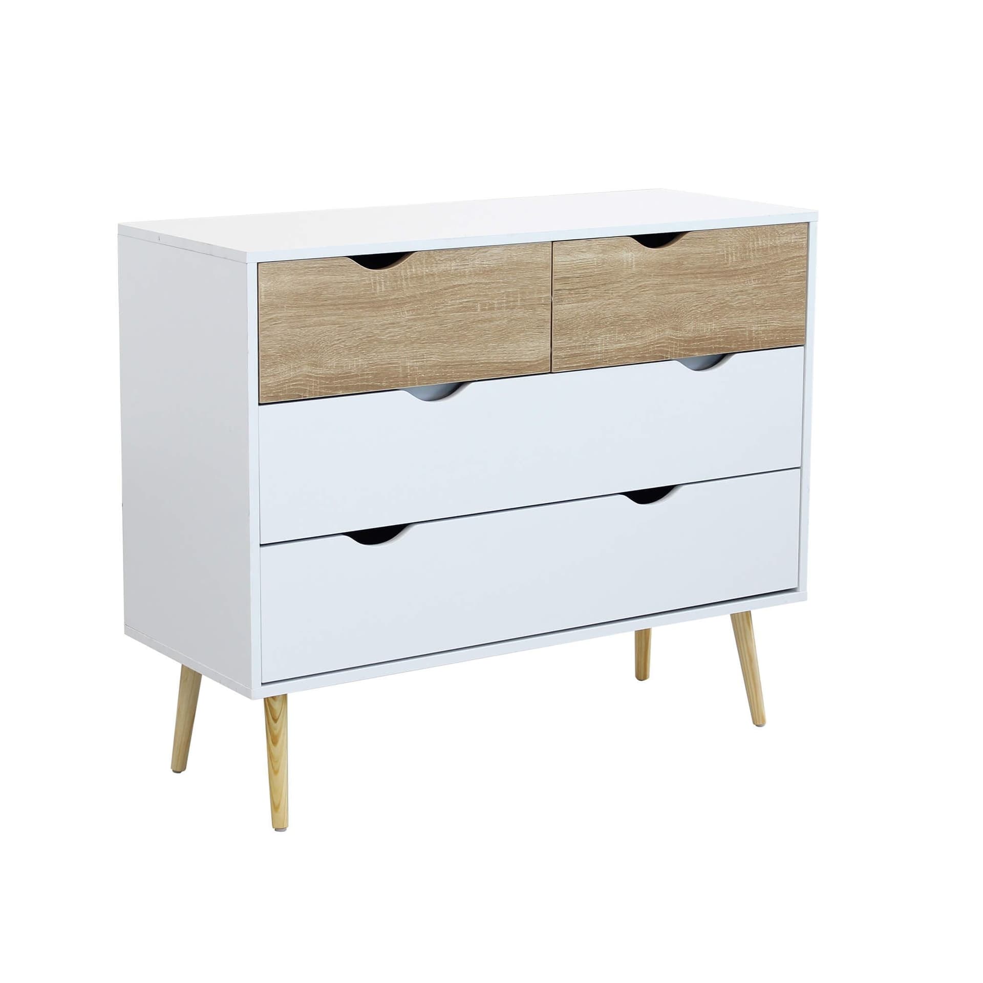 Cassettiera con 4 cassetti, mobile Terence guide in metallo h 82 cm in Cassettiere Decor Space - Altamura, commercioVirtuoso.it
