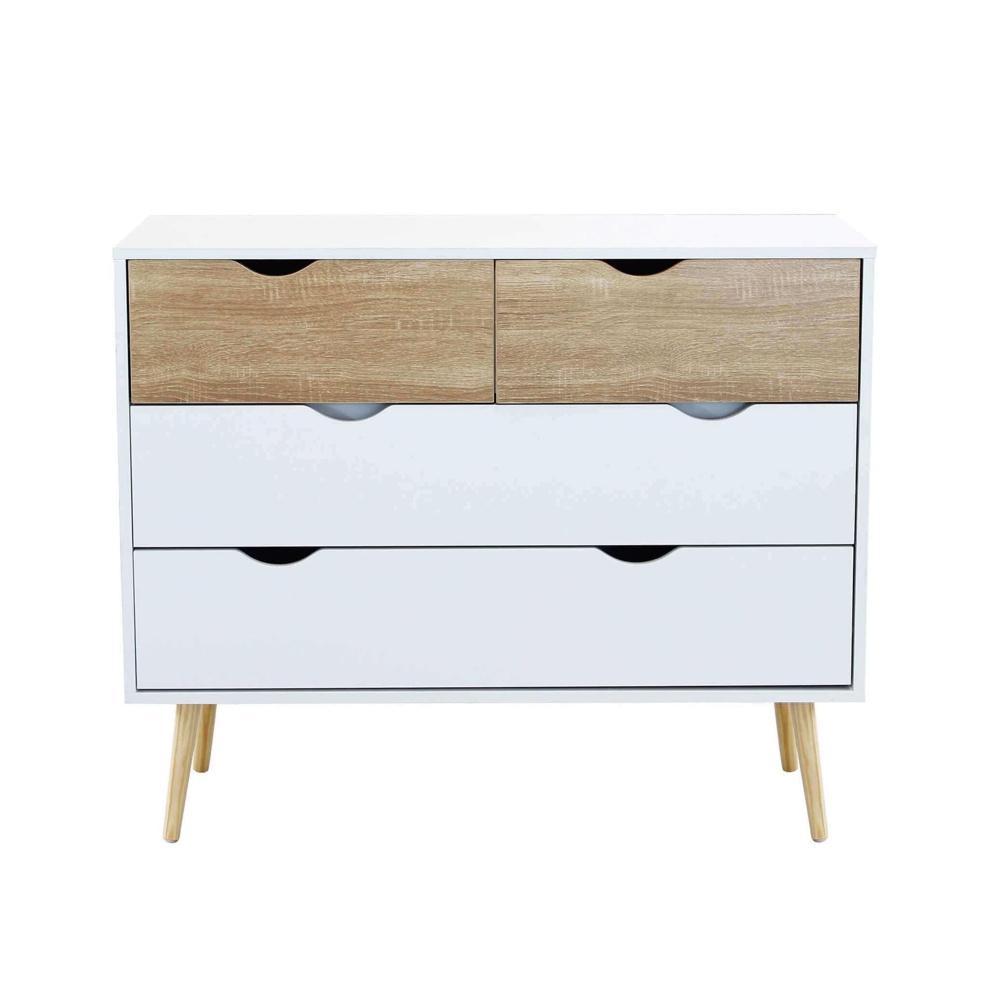 Cassettiera con 4 cassetti, mobile Terence guide in metallo h 82 cm in Cassettiere Decor Space - Altamura, commercioVirtuoso.it