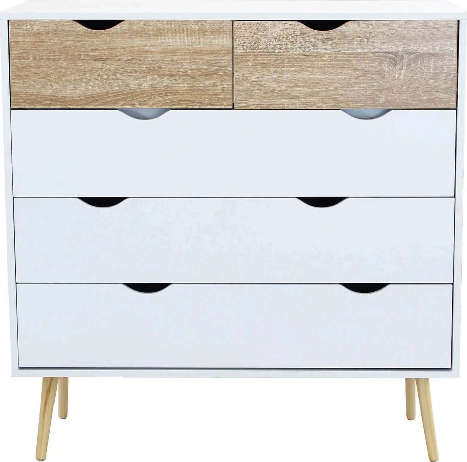 Cassettiera con 5 cassetti, mobile basso Wesley guide in metallo h 101 cm Casa e cucina/Organizzazione interni/Porta oggetti cassetti e scaffali/Cassettiere Decor Space - Altamura, Commerciovirtuoso.it