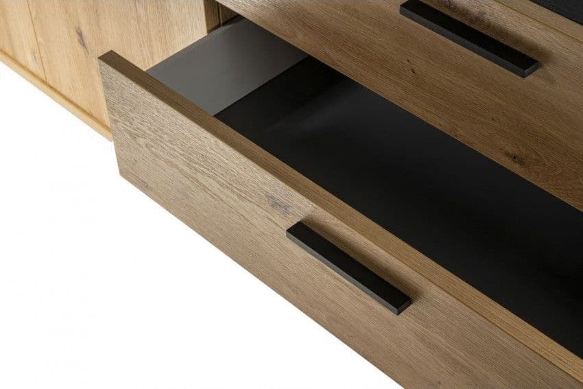 Madia porta TV con 2 ante e 2 cassetti "Vitruvia" mobile basso in legno "Made in Italy" 149 cm in Pareti attrezzate Decor Space - Altamura, commercioVirtuoso.it