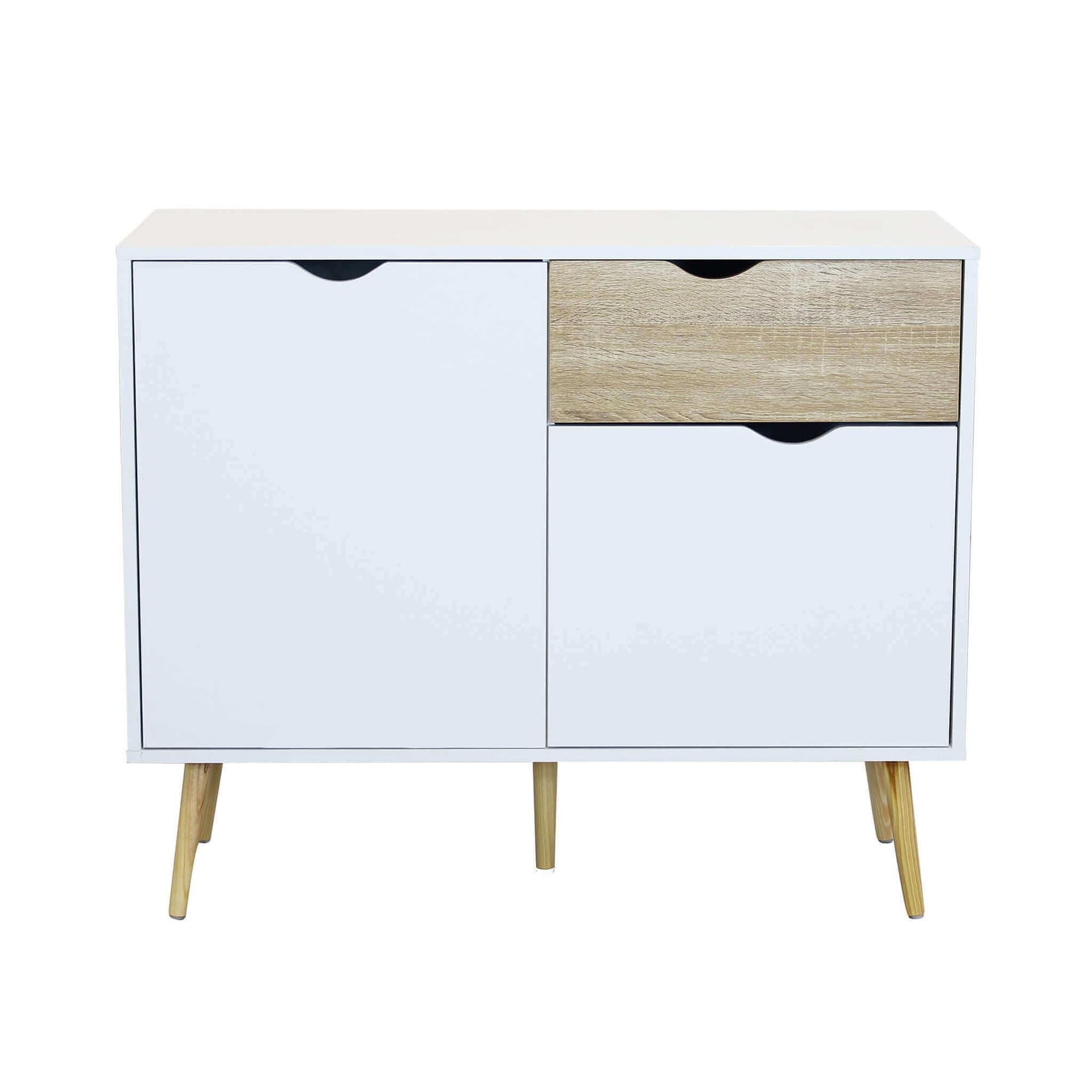 Cassettiera con 3 cassetti, mobile basso Theodore guide in metallo h 82 cm in Cassettiere Decor Space - Altamura, commercioVirtuoso.it