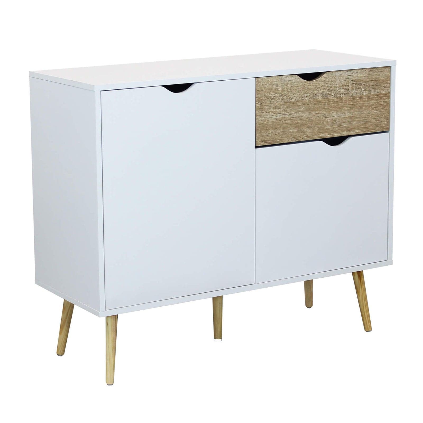Cassettiera con 3 cassetti, mobile basso Theodore guide in metallo h 82 cm in Cassettiere Decor Space - Altamura, commercioVirtuoso.it