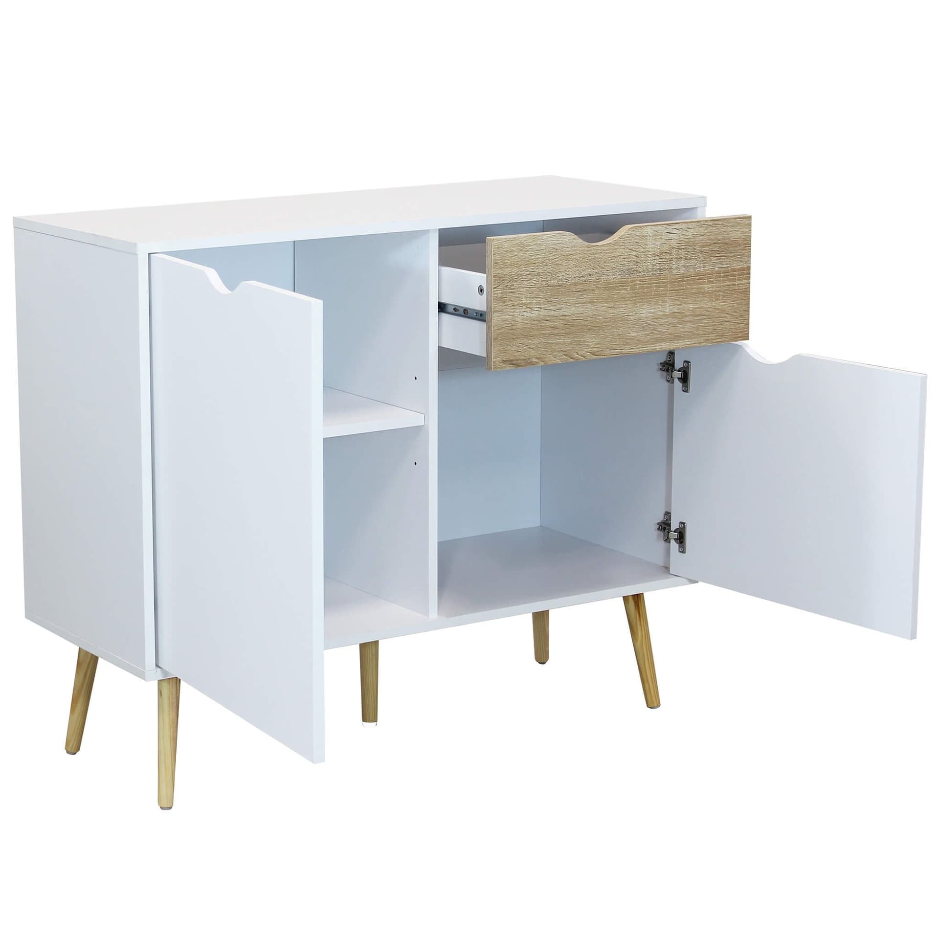 Cassettiera con 3 cassetti, mobile basso Theodore guide in metallo h 82 cm in Cassettiere Decor Space - Altamura, commercioVirtuoso.it