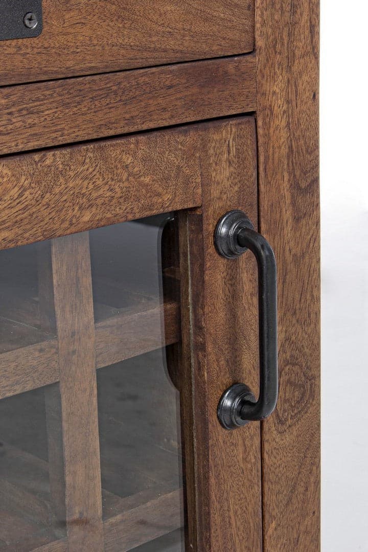 Credenza "Jupiter" con struttura in legno di mango, maniglie in acciaio, stile vintage - 17