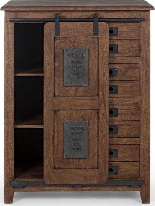 Credenza "Jupiter" con struttura in legno di mango, maniglie in acciaio, stile vintage - 26
