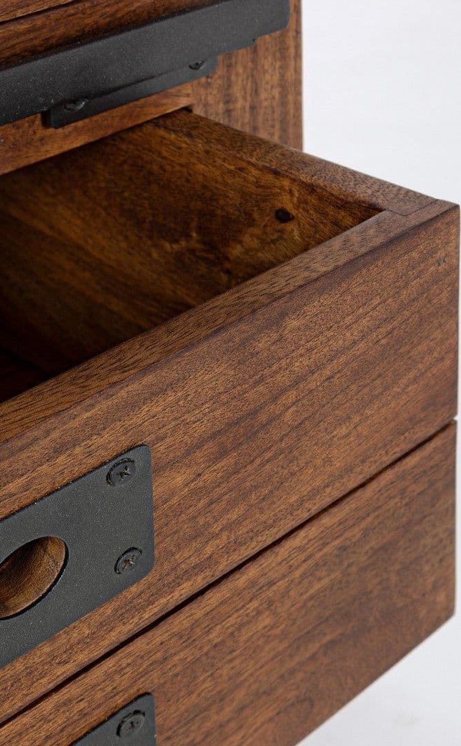 Credenza "Jupiter" con struttura in legno di mango, maniglie in acciaio, stile vintage - 4