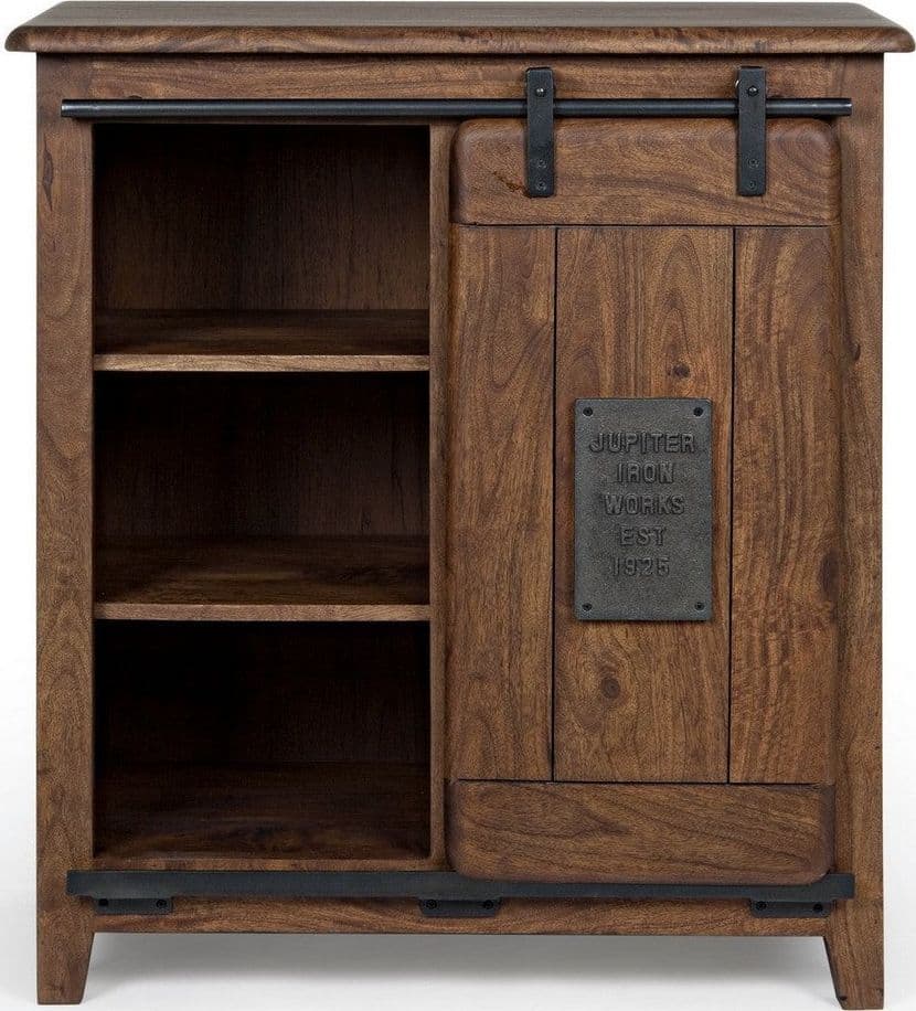 Credenza "Jupiter" con struttura in legno di mango, maniglie in acciaio, stile vintage - 32