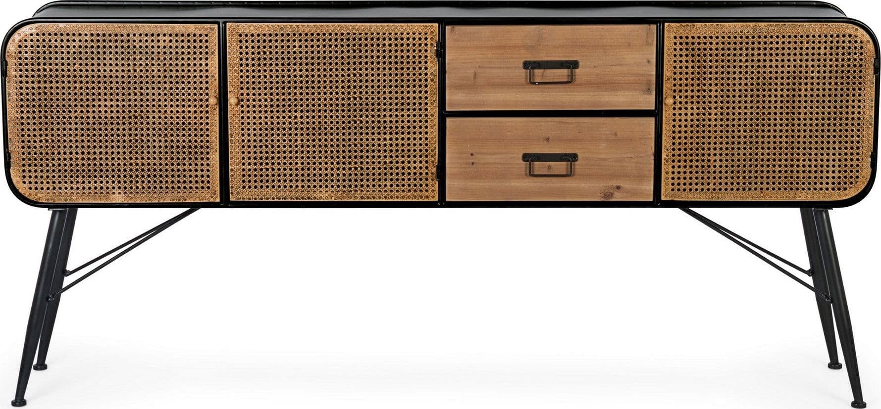 Credenza "Elton" con struttura in acciaio, cassetti in legno di abete, stile vintage - 11