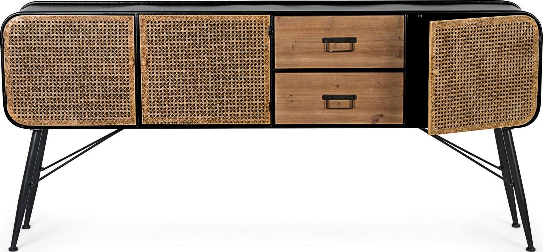 Credenza "Elton" con struttura in acciaio, cassetti in legno di abete, stile vintage - 14