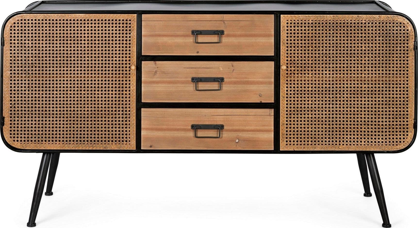 Credenza "Elton" con struttura in acciaio, cassetti in legno di abete, stile vintage - 18