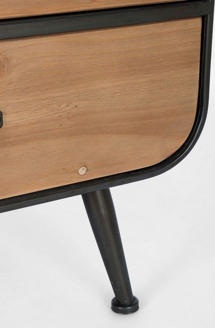 Credenza "Elton" con struttura in acciaio, cassetti in legno di abete, stile vintage - 8
