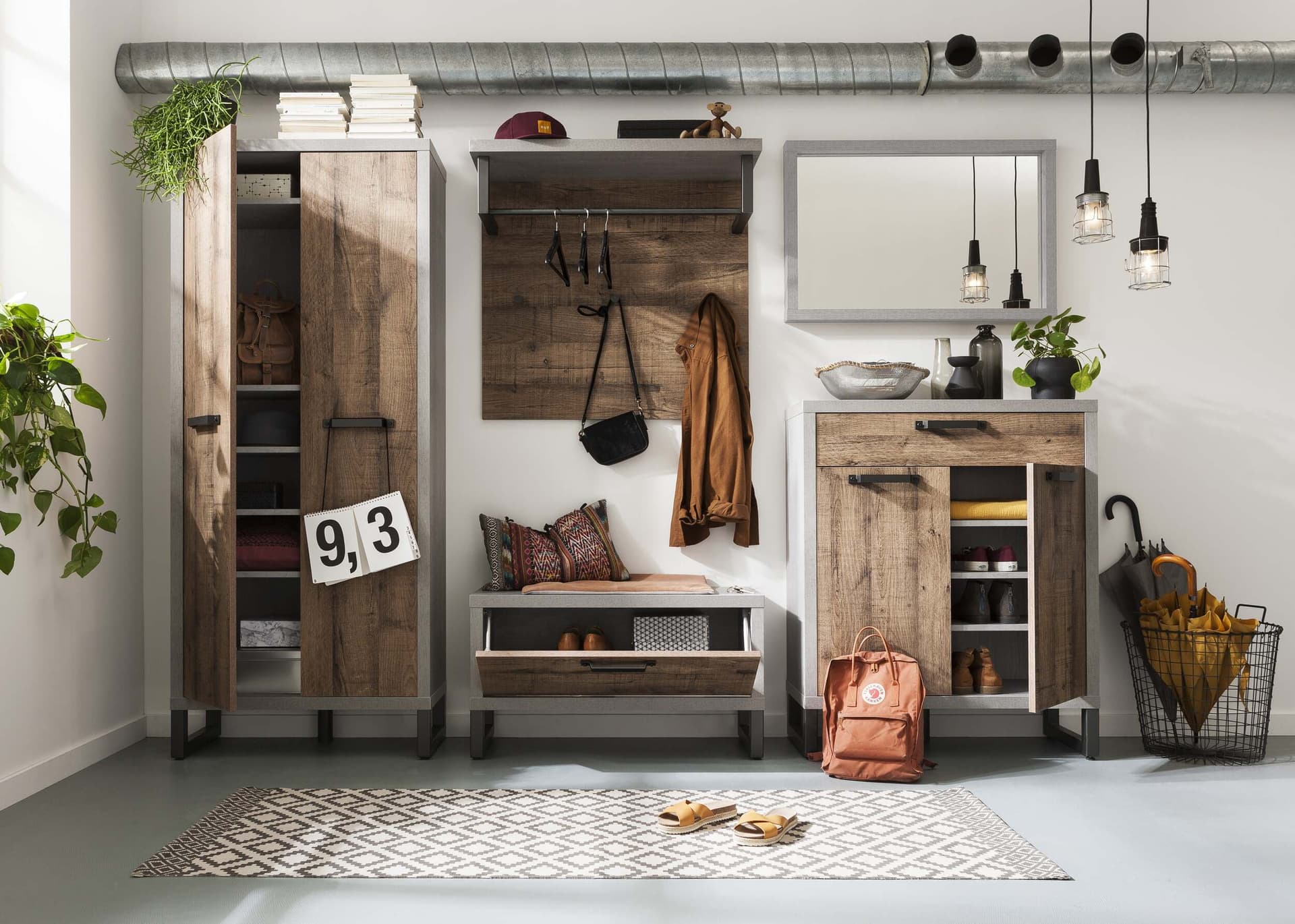 Panca da ingresso stile Industrial grigio e rovere mobile da interno h 50 cm Casa e cucina/Organizzazione interni/Contenitori ceste e cestini/Scatole e bauli/Bauli Decor Space - Altamura, Commerciovirtuoso.it