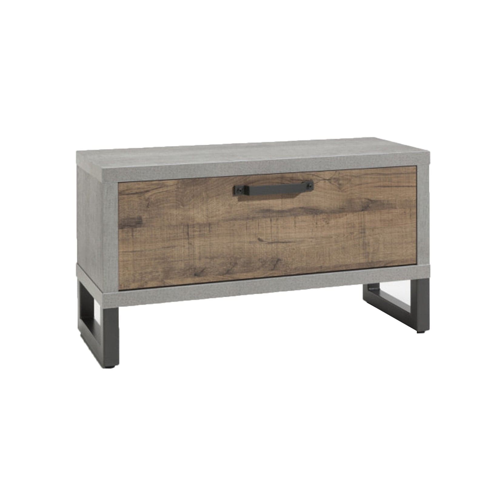 Panca da ingresso stile Industrial grigio e rovere mobile da interno h 50 cm in Bauli Decor Space - Altamura, commercioVirtuoso.it