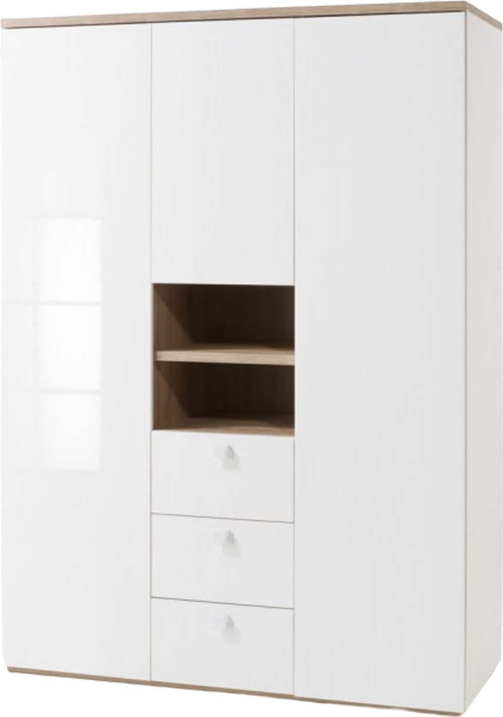 Armadio 3 ante e 3 cassetti Rovere e Bianco Laccato per cameretta moderna Casa e cucina/Arredamento/Camera da letto/Armadi Decor Space - Altamura, Commerciovirtuoso.it