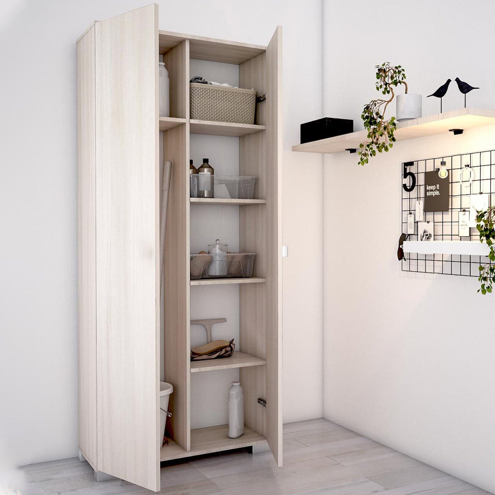 Armadio Portascope in Legno "level" Guide in Abs 183 Cm "made in Italy" Casa e cucina/Arredamento/Camera da letto/Armadi Decor Space - Altamura, Commerciovirtuoso.it