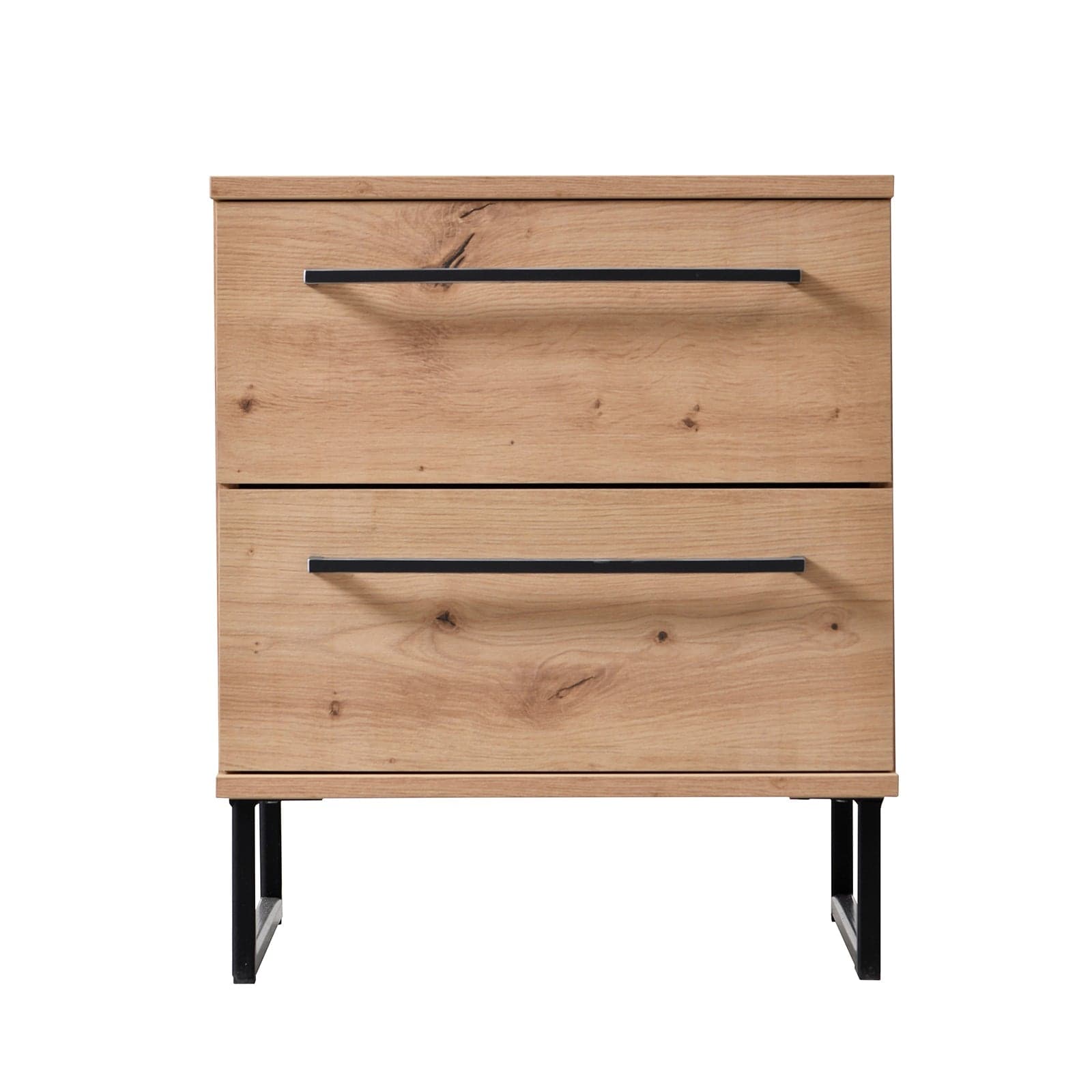 Comodino con 2 cassetti "Spain" Rovere con guide in metallo h 54 cm in Comodini Decor Space - Altamura, commercioVirtuoso.it