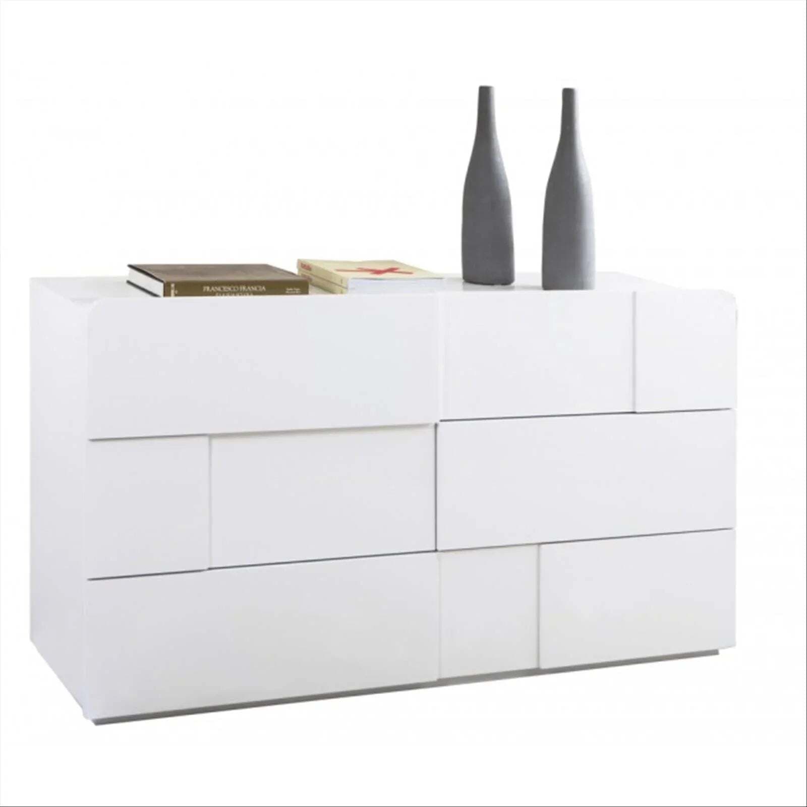 Cassettiera bianco lucido per stanza da letto e cameretta, Madia con guide in metallo Casa e cucina/Organizzazione interni/Porta oggetti cassetti e scaffali/Cassettiere Decor Space - Altamura, Commerciovirtuoso.it