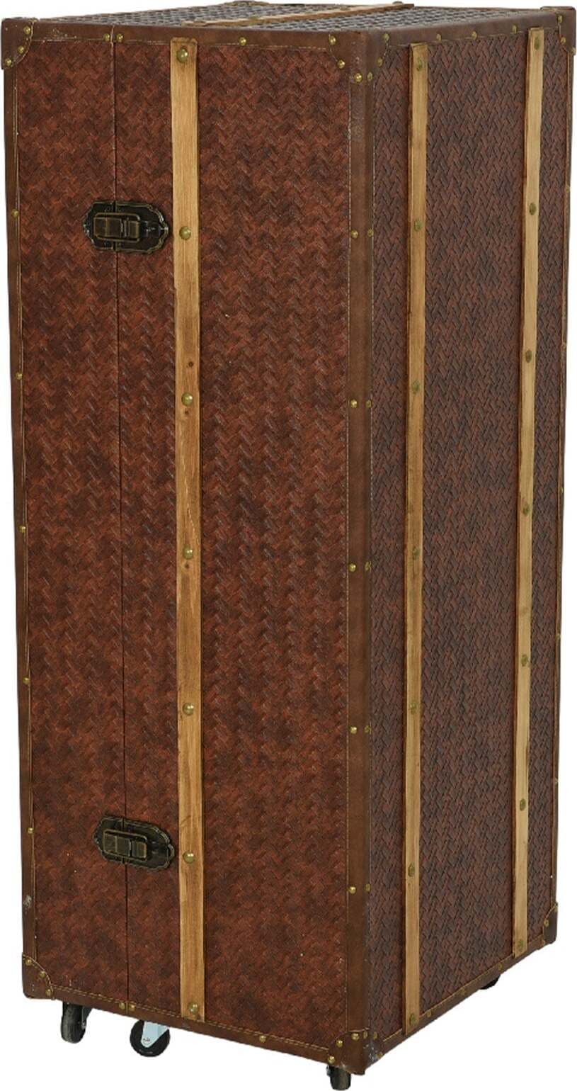 Baule in pelle portabottiglie e porta calici con ruote da interno h 125 cm Casa e cucina/Organizzazione interni/Contenitori ceste e cestini/Scatole e bauli/Bauli Decor Space - Altamura, Commerciovirtuoso.it