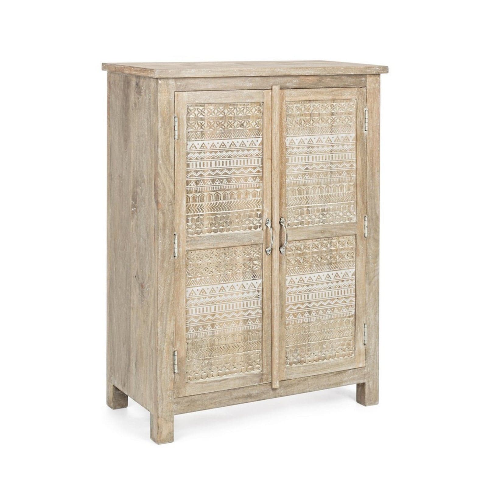 Credenza "Mayra" con struttura in legno di mango, decorazioni a mano, stile naturale - 25