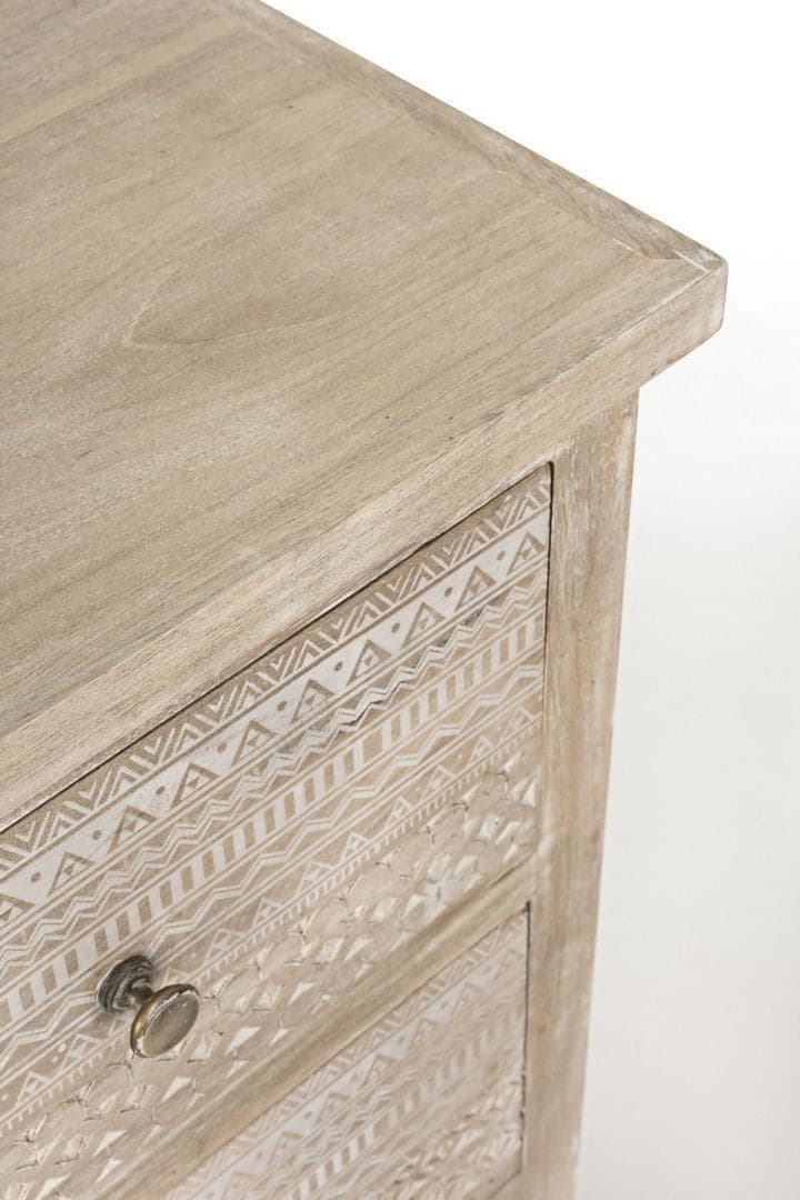 Credenza "Mayra" con struttura in legno di mango, decorazioni a mano, stile naturale in Credenze Decor Space - Altamura, commercioVirtuoso.it