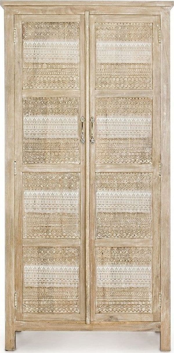 Credenza "Mayra" con struttura in legno di mango, decorazioni a mano, stile naturale - 25