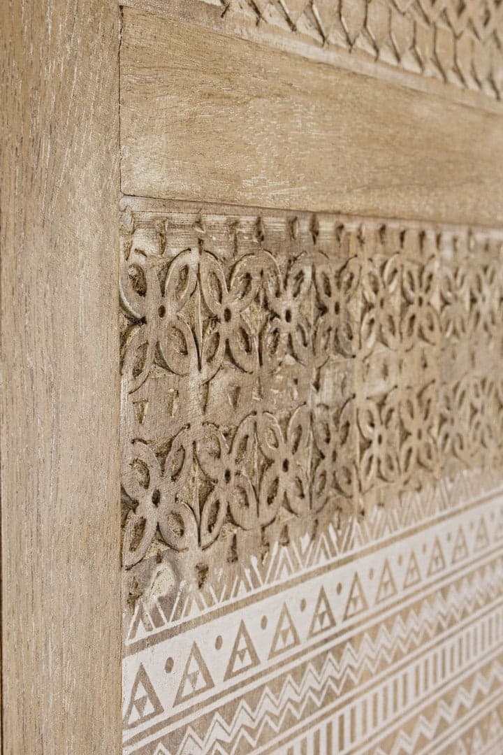 Credenza "Mayra" con struttura in legno di mango, decorazioni a mano, stile naturale - 27