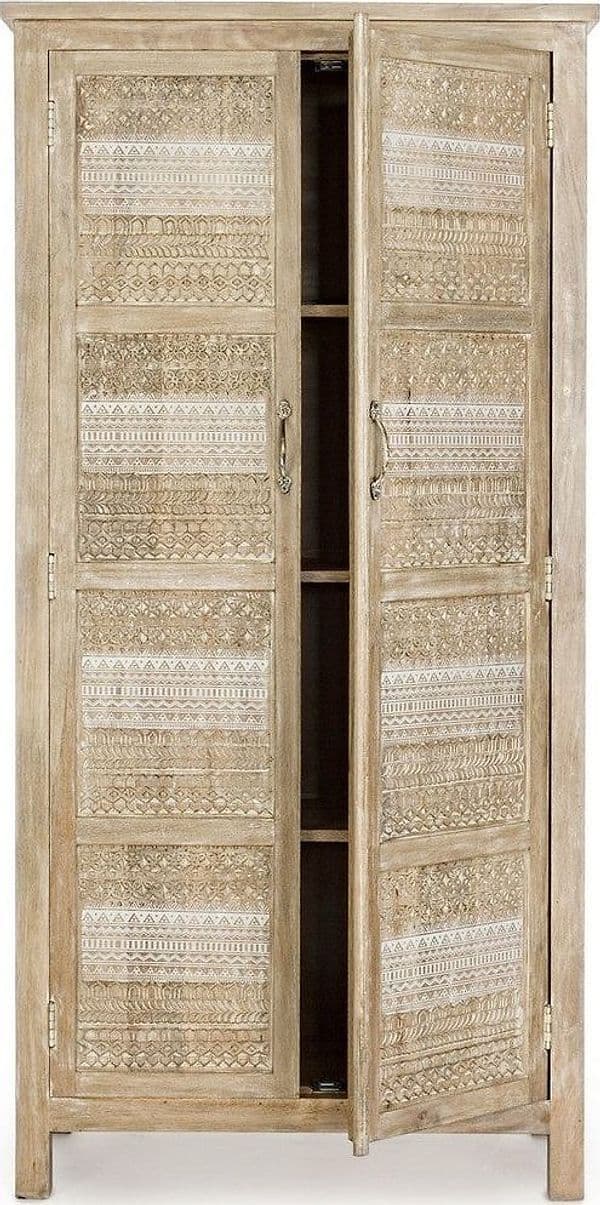 Credenza "Mayra" con struttura in legno di mango, decorazioni a mano, stile naturale - 28
