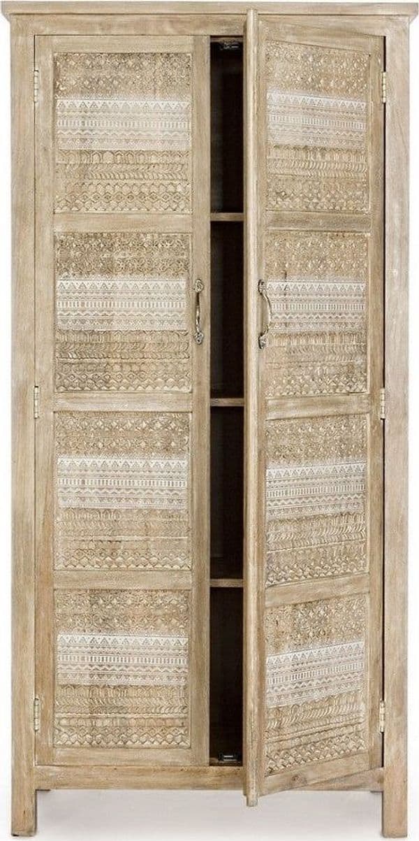 Credenza "Mayra" con struttura in legno di mango, decorazioni a mano, stile naturale - 30