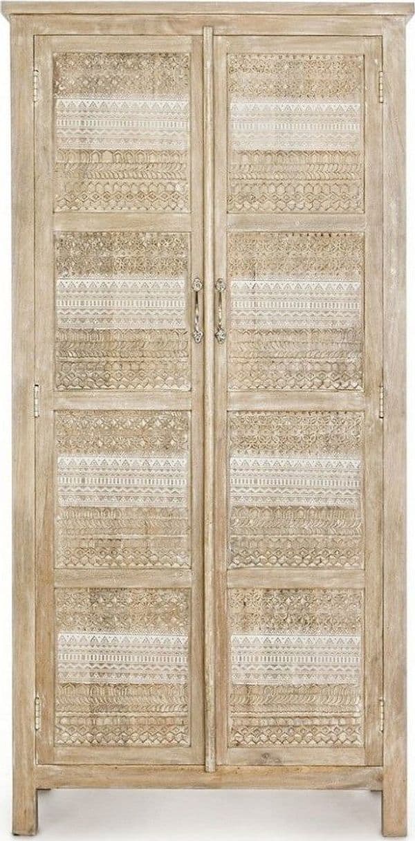 Credenza "Mayra" con struttura in legno di mango, decorazioni a mano, stile naturale - 31