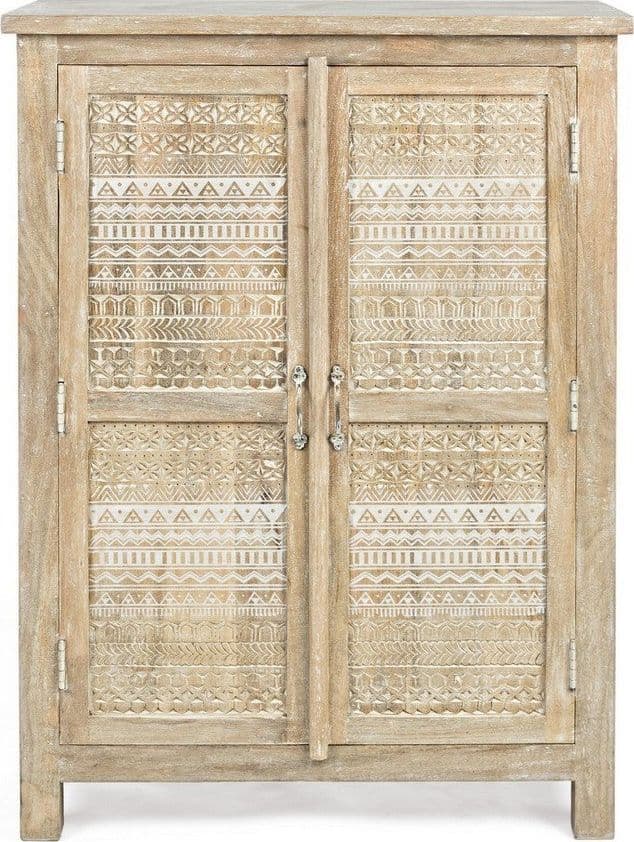 Credenza "Mayra" con struttura in legno di mango, decorazioni a mano, stile naturale - 34