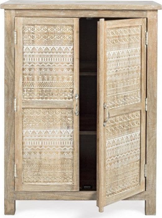 Credenza "Mayra" con struttura in legno di mango, decorazioni a mano, stile naturale - 37