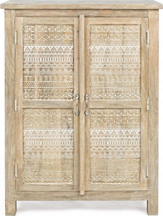 Credenza "Mayra" con struttura in legno di mango, decorazioni a mano, stile naturale - 38