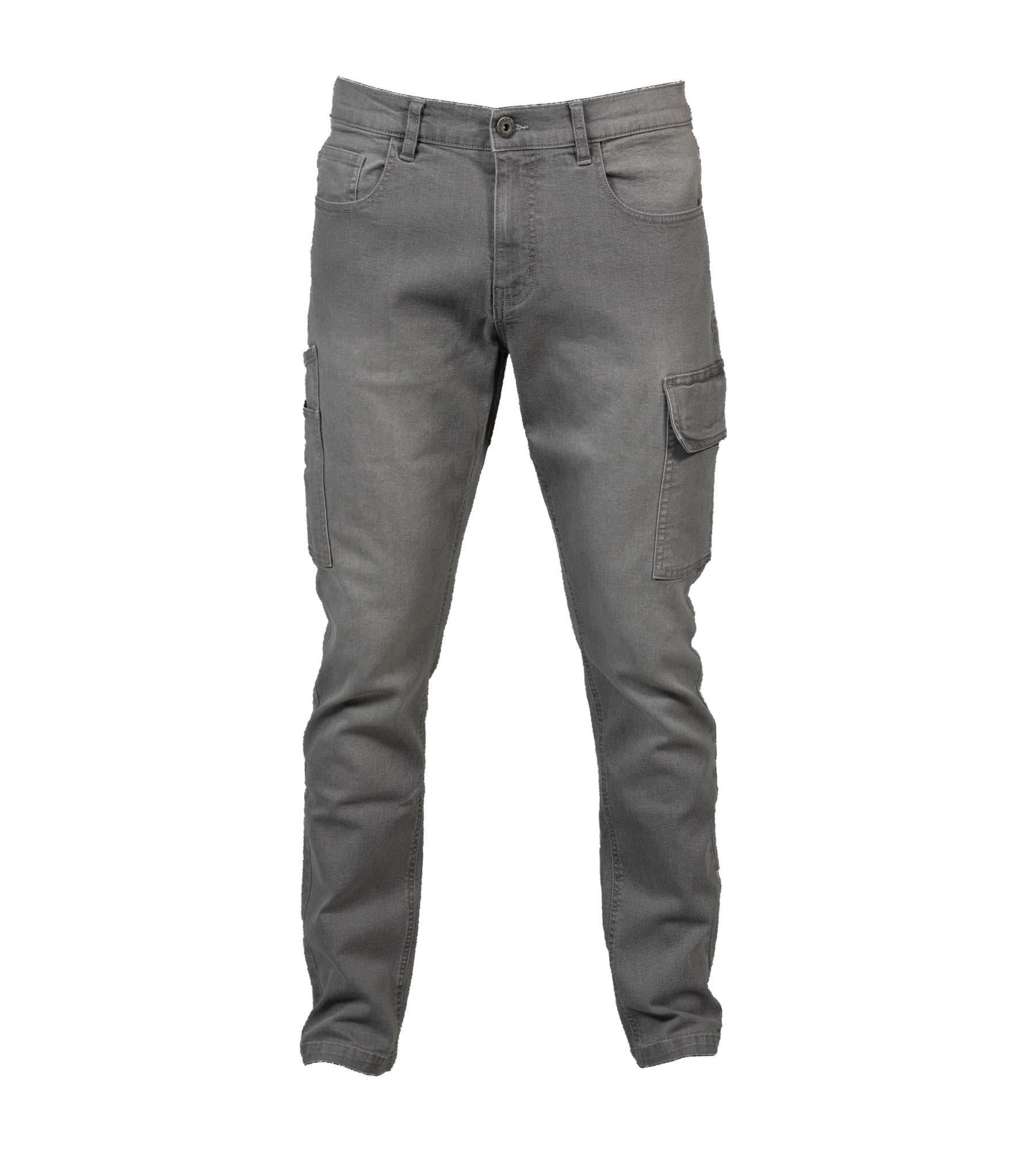 Jeans Denver Grigio Taglia 4XL  Multitasche Pantalone Elasticizzato da Lavoro
