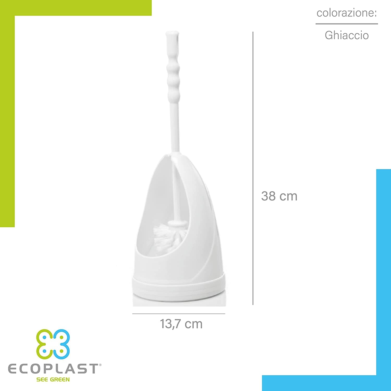 Scopino economico per wc in plastica con setole in nylon e base h 38 cm in Scopini e porta scopini Decor Space - Altamura, commercioVirtuoso.it