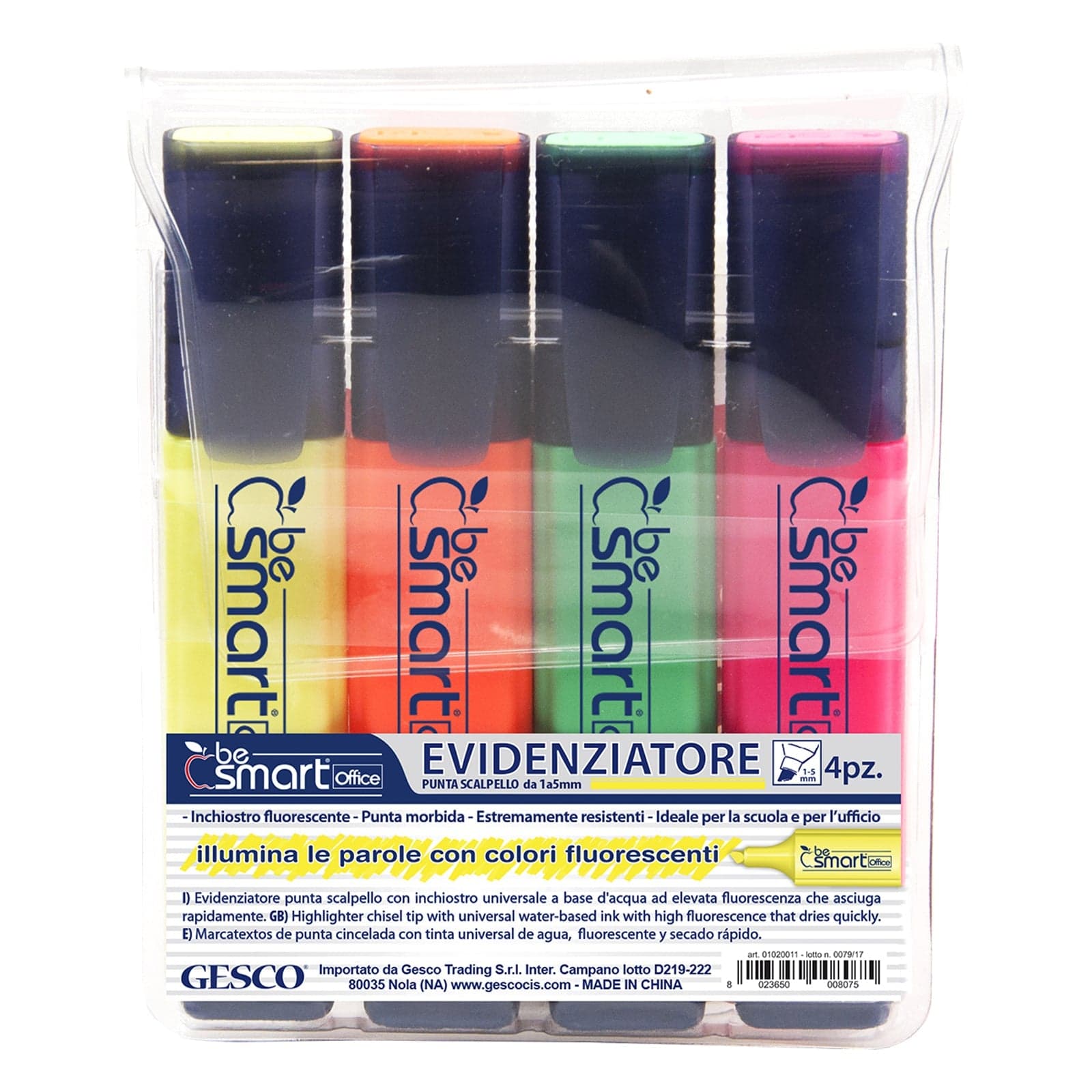Evidenziatori fluorescenti "Neon" con punta a scalpello per scuola, studio ed ufficio - 2
